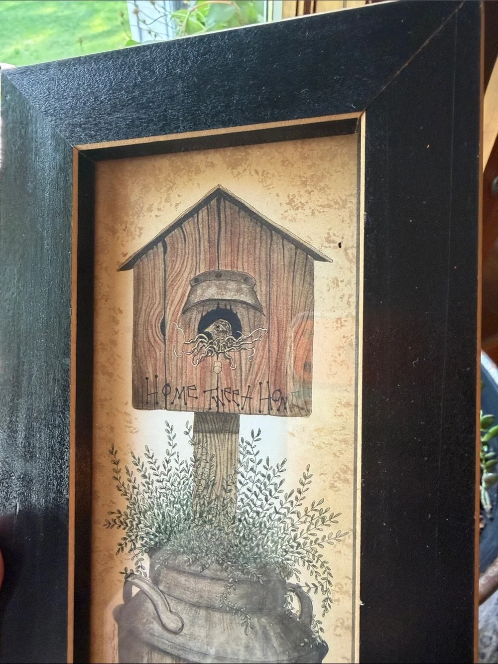 Vintage Primitive ’Home Tweet Home’ By Linda Spivey Art Print Framed